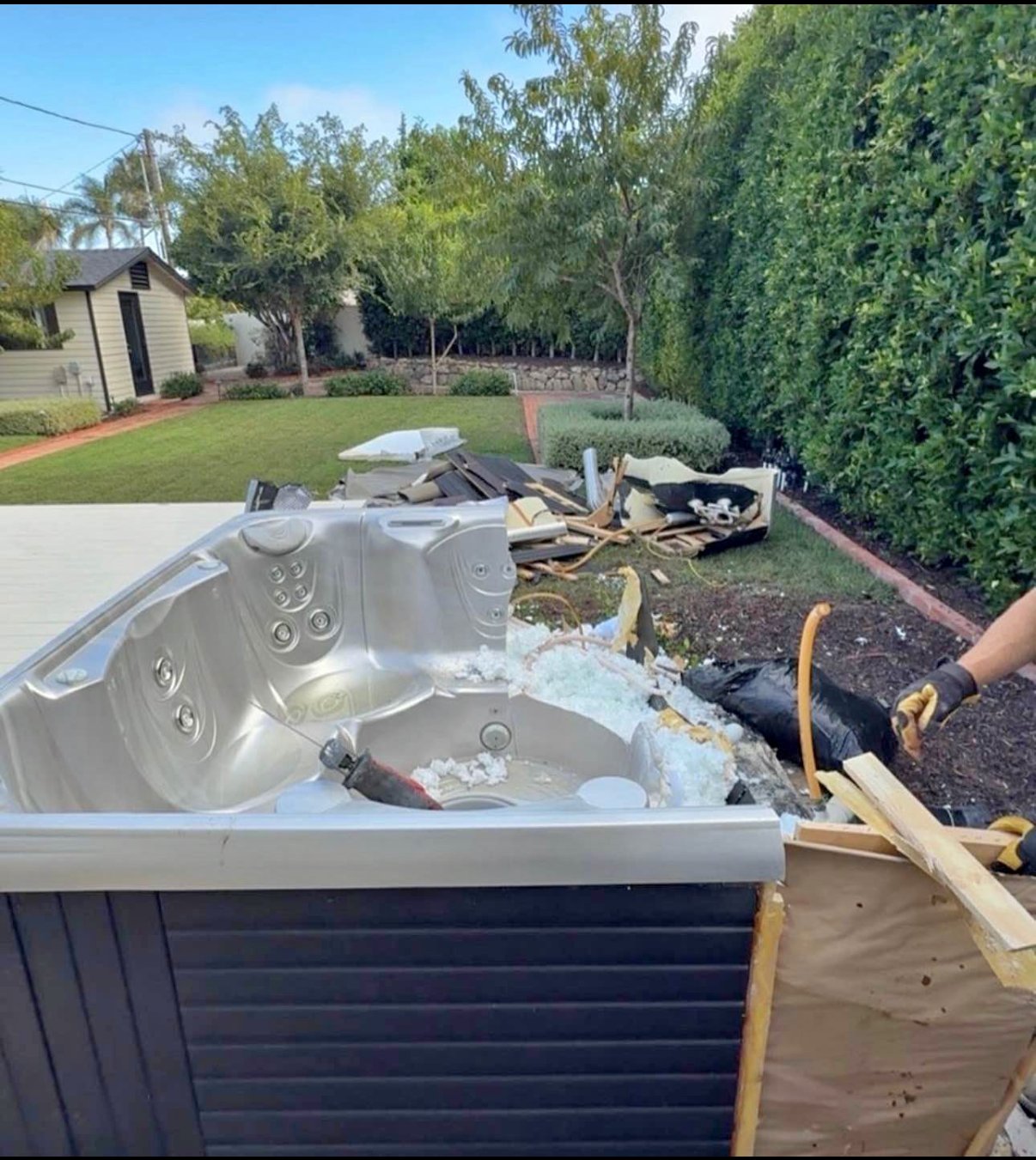 Hot tub and backyard debris removal
