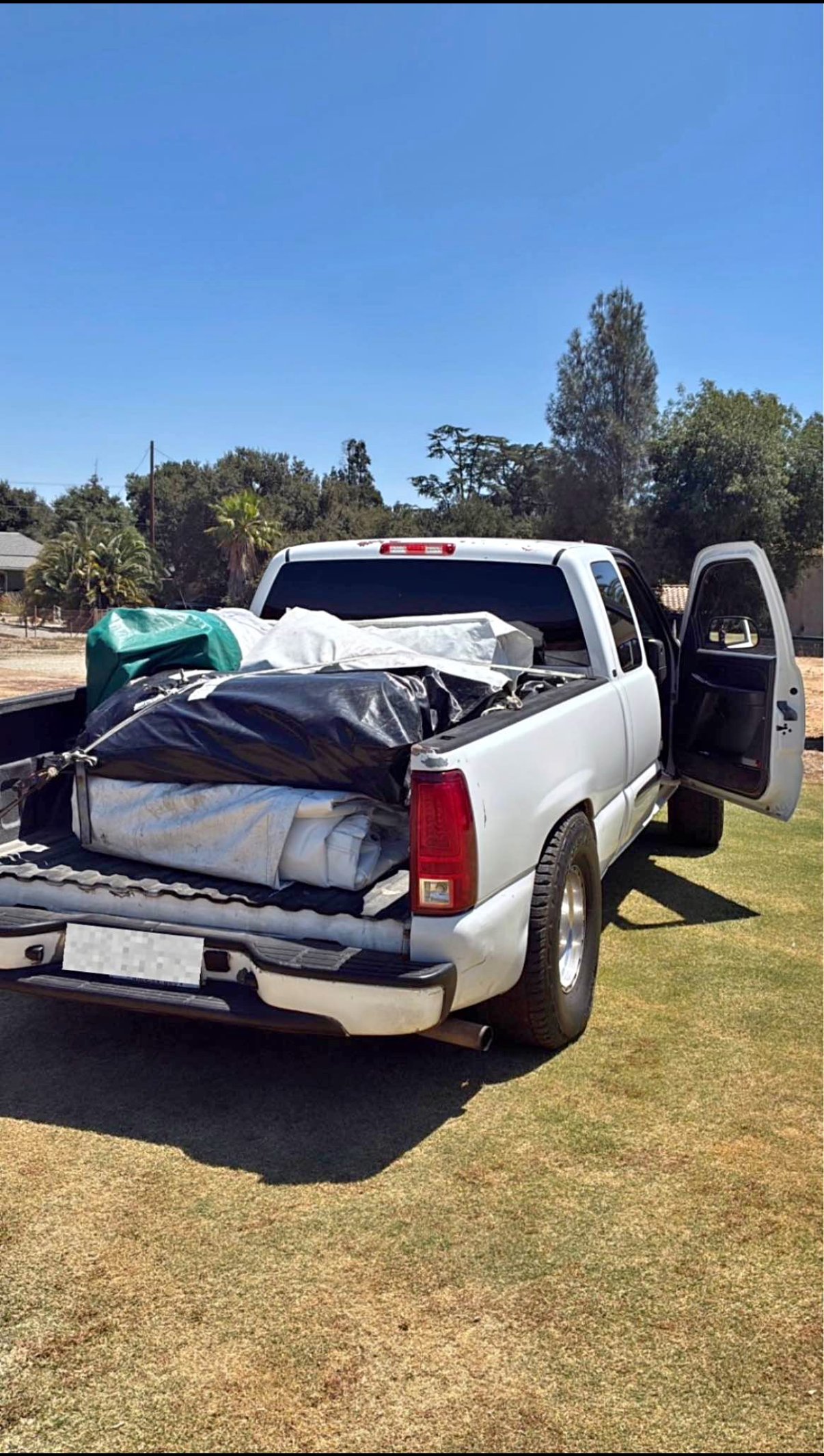 Truck loaded with bulky item removal